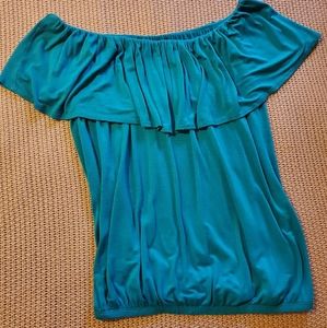 Blue Off the Shoulder Top